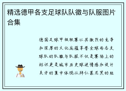 精选德甲各支足球队队徽与队服图片合集